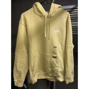 NWT Nike XL Club Fleece Pullover Hoodie Yellow/Gold/Saturn (BV2654 720) B12